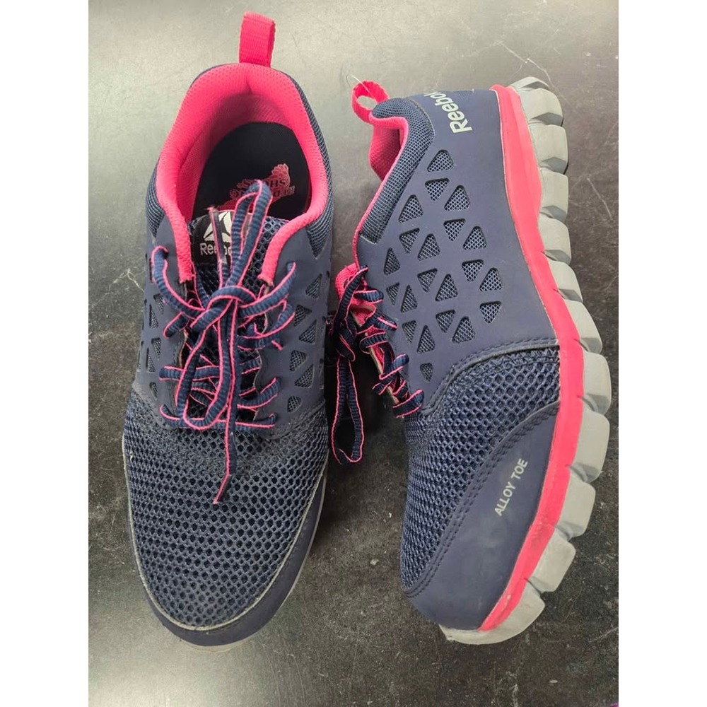 Reebok Alloy Toe Safety EH Industrial Work Sneakers RB046 Navy Pink 9W